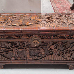 Impressive Carved Camphor Wood Chest
