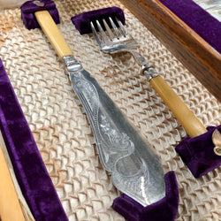 Edwardian Oak Cased Fish Service For 12 | Antique & Vintage | Moonee Ponds Antiques | Australia Wide Delivery