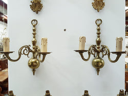 Set Of Four Elegant Brass Flemish Wall Sconces | Antique & Vintage | Moonee Ponds Antiques | Australia Wide Delivery