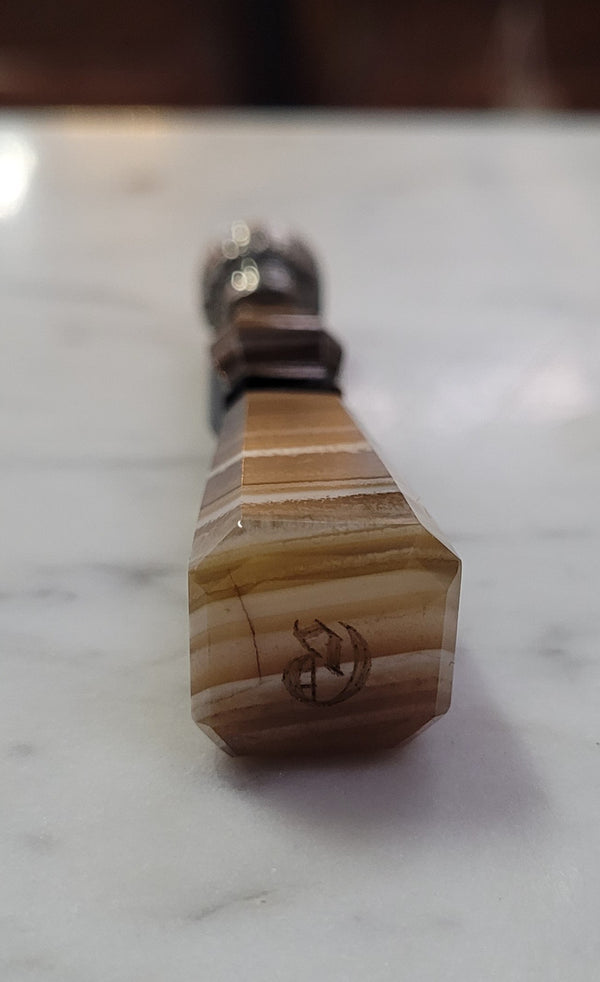 Stunning French banded Agate and silver wax seal. In good original condition please view photos as they form part of the description.