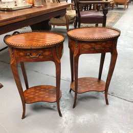 Pair Of High Quality Kingwood Louis XV Marquetry Inlaid Bedsides