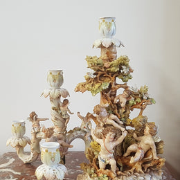 A superb 19th century Meissen style porcelain candelabra in good original condition.A superb 19th century Meissen style porcelain candelabra in good original condition.