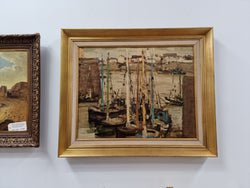Fabulous Signed Vintage Boat Scene Oil Painting | Antique & Vintage | Moonee Ponds Antiques | Australia Wide Delivery