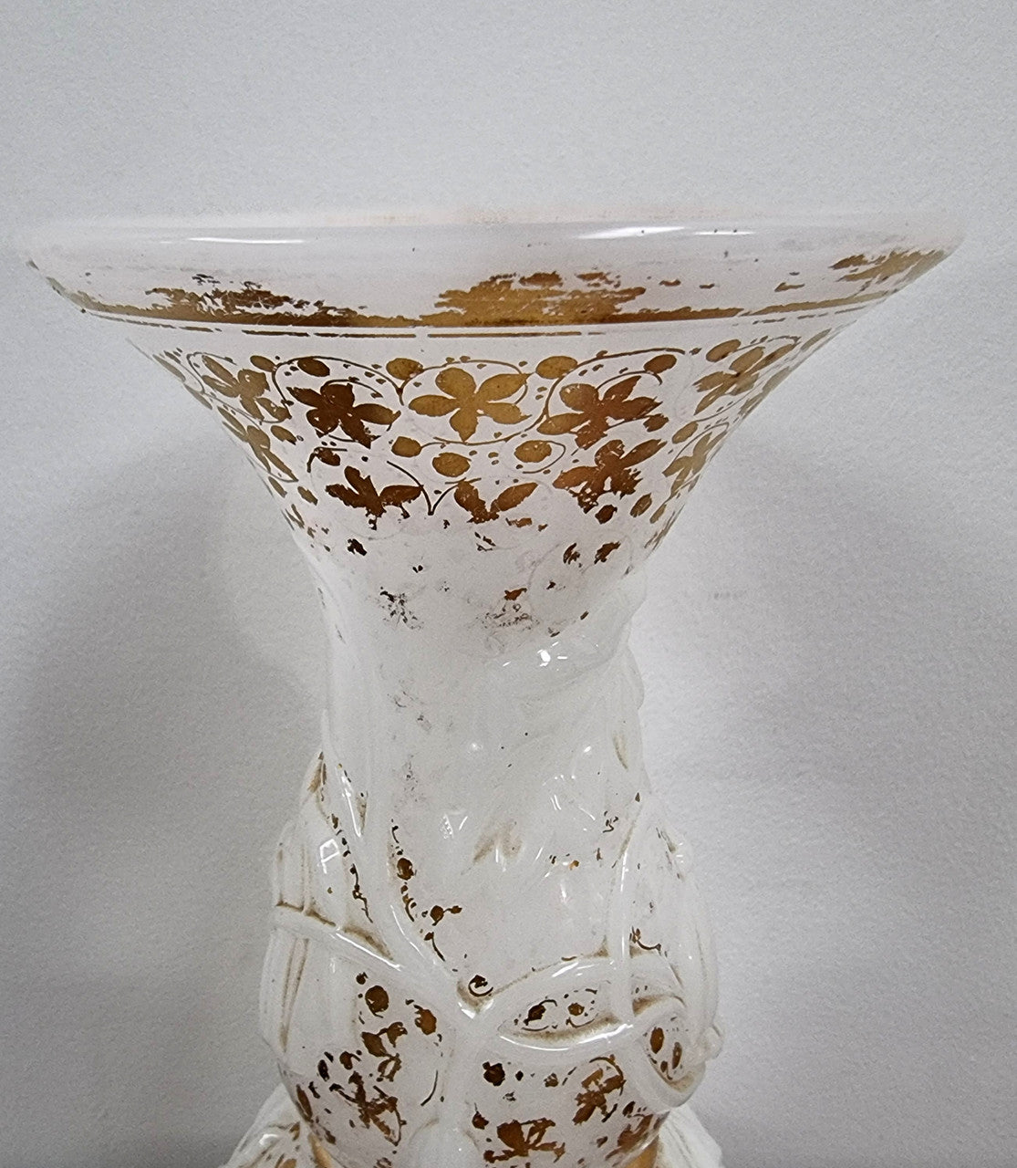 French 19th Century Milk Glass Embossed Vase | Antique & Vintage | Moonee Ponds Antiques | Australia Wide Delivery