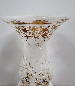 French 19th Century Milk Glass Embossed Vase | Antique & Vintage | Moonee Ponds Antiques | Australia Wide Delivery