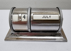 Art Deco Chrome Desk Perpetual Calendar | Antique & Vintage | Moonee Ponds Antiques | Australia Wide Delivery