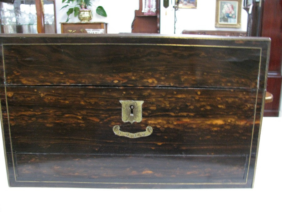 Victorian Coromandel Wood Travel box | Antique & Vintage | Moonee Ponds Antiques | Australia Wide Delivery