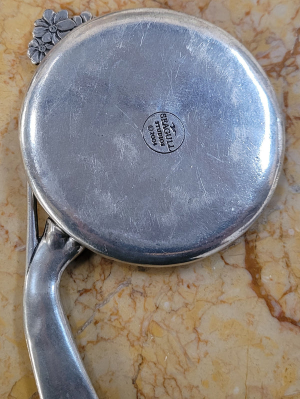 Lovely seagull pewter art nouveau style hand mirror, It is in good original condition, please view photos as they help form part of the description.