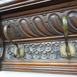 19th Century French Oak Coat Rack