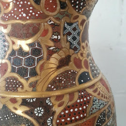Pair Of Late Victorian Hand Painted Japanese Satsuma Porcelain Vases