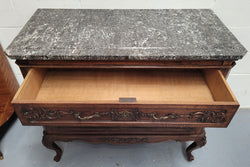 French Oak Louis XV Style Marble Top Chest of Three Drawers | Antique & Vintage | Moonee Ponds Antiques | Australia Wide Delivery