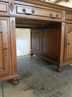 French Oak Partners Desk | Antique & Vintage | Moonee Ponds Antiques | Australia Wide Delivery