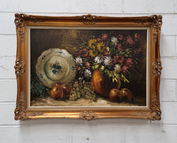 Fabulous Oil on Canvas Still Life in an Ornate Frame | Antique & Vintage | Moonee Ponds Antiques | Australia Wide Delivery