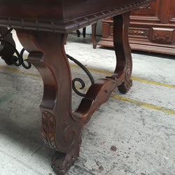 French Oak Spanish Style Parquetry Top Extension Table | Antique & Vintage | Moonee Ponds Antiques | Australia Wide Delivery