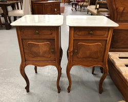 Pair Of French Walnut Marble Top Bedsides | Antique & Vintage | Moonee Ponds Antiques | Australia Wide Delivery