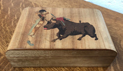 Vintage Wooden Box "Matador & Bull" | Antique & Vintage | Moonee Ponds Antiques | Australia Wide Delivery