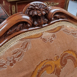 Pair of Amazing Louis XV Style Walnut & Tapestry Fauteuils