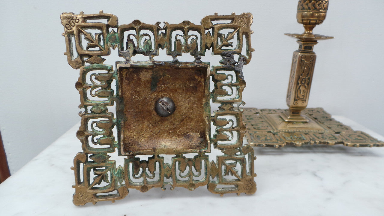 A Pair Of Antique Signed French Bronze Candelabras | Antique & Vintage | Moonee Ponds Antiques | Australia Wide Delivery