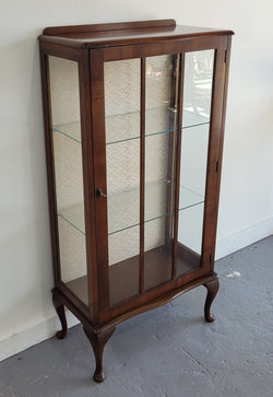 Art Deco Style Single Door Walnut Display Cabinet | Antique & Vintage | Moonee Ponds Antiques | Australia Wide Delivery
