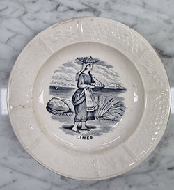 Blue & Cream Staffordshire Childs Plate | Antique & Vintage | Moonee Ponds Antiques | Australia Wide Delivery
