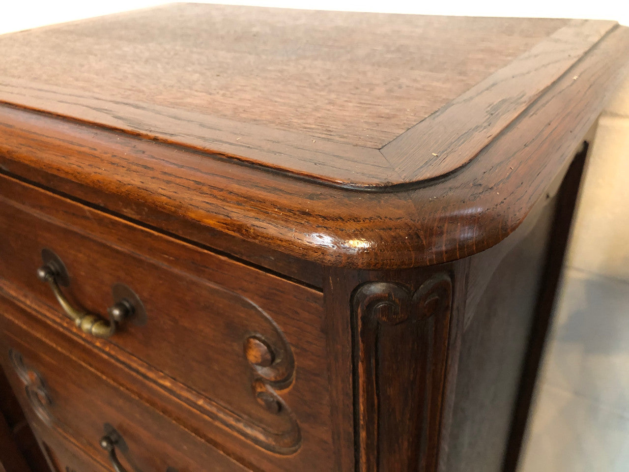 Antique French Oak Louis XV Style 4 Drawer Bedside Cupboard | Antique & Vintage | Moonee Ponds Antiques | Australia Wide Delivery