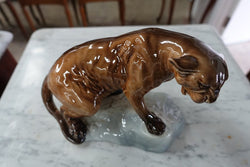 Beswick Statue of Puma on a Rock | Antique & Vintage | Moonee Ponds Antiques | Australia Wide Delivery