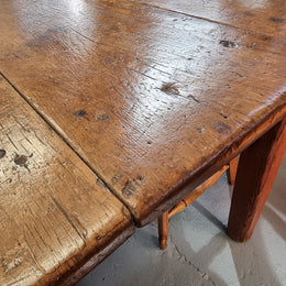 Fabulous early 19th Century Antique Fruitwood Farmhouse table of small proportions and loads of rustic detail. In good original detailed condition.