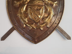 An Antique Embossed Shield with Swords | Antique & Vintage | Moonee Ponds Antiques | Australia Wide Delivery