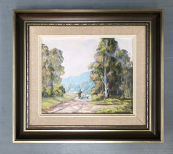 Lorraine Davies Framed Oil On Board Australian Farmhouse Landscape | Antique & Vintage | Moonee Ponds Antiques | Australia Wide Delivery