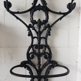 Highly Decorative French Antique Painted Cast Iron Hallstand