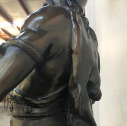 Fabulous French Spelter Statue on a marble base | Antique & Vintage | Moonee Ponds Antiques | Australia Wide Delivery