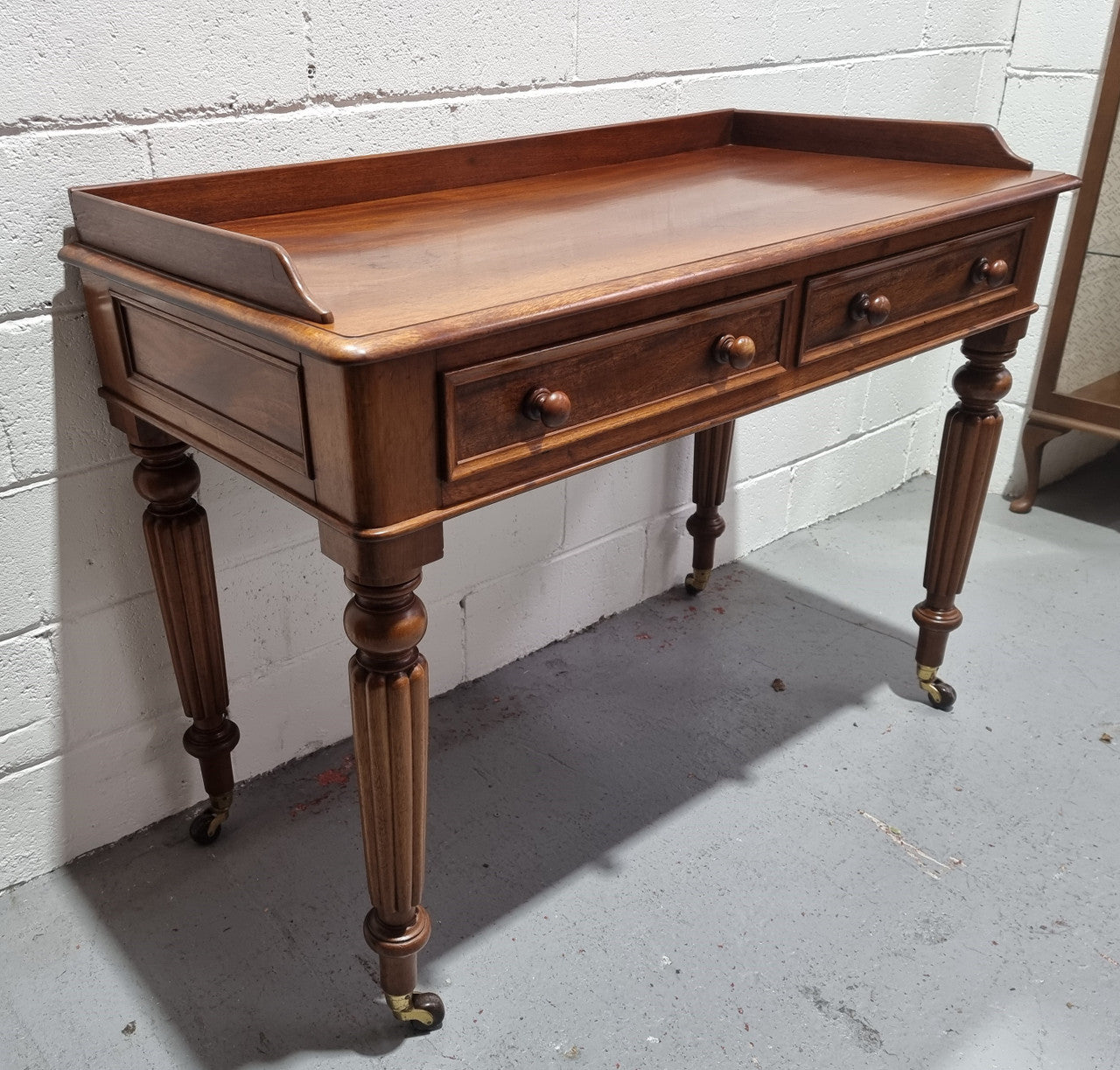 English Victorian Mahogany Side Table or Desk With Two Drawers | Antique & Vintage | Moonee Ponds Antiques | Australia Wide Delivery