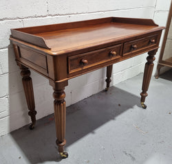 English Victorian Mahogany Side Table or Desk With Two Drawers | Antique & Vintage | Moonee Ponds Antiques | Australia Wide Delivery