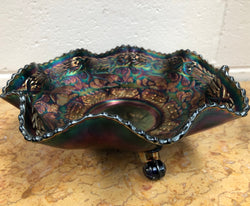 Large Carnival Glass Bowl With Fish Pattern | Antique & Vintage | Moonee Ponds Antiques | Australia Wide Delivery
