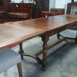 A Large French Farmhouse Oak Extension Table