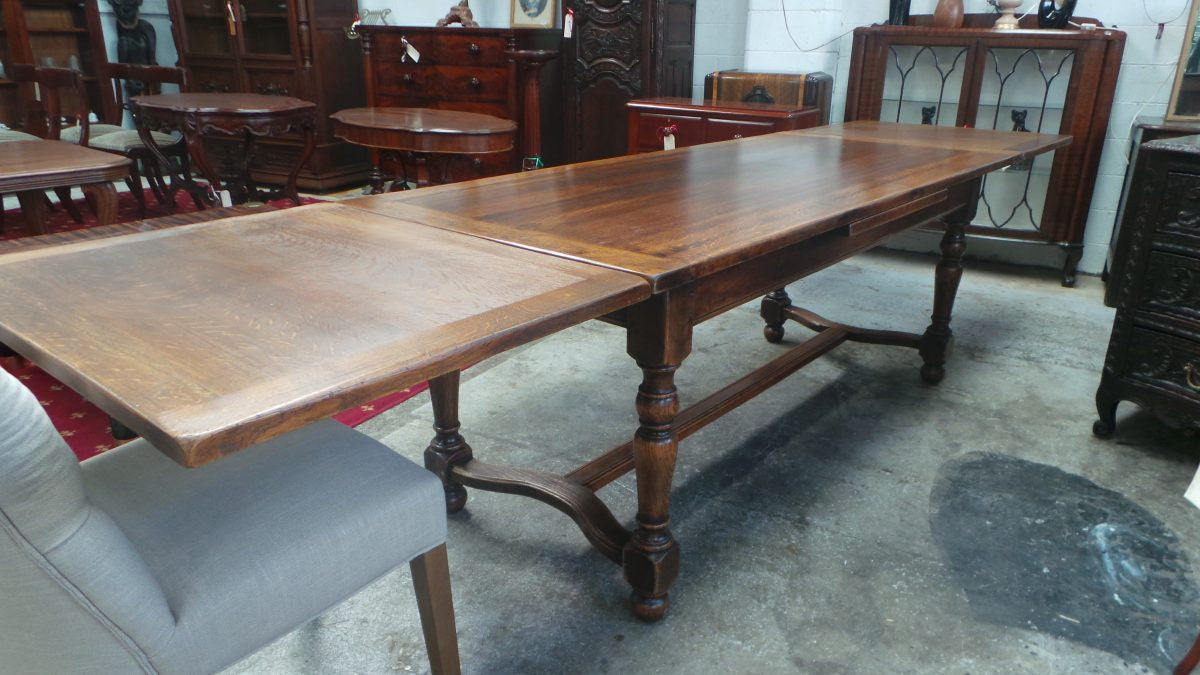A Large French Farmhouse Oak Extension Table | Antique & Vintage | Moonee Ponds Antiques | Australia Wide Delivery