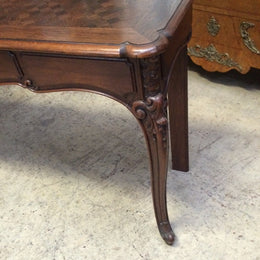 French Parquetry Top Console Table-1