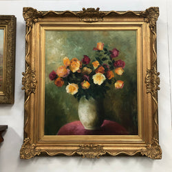 Vintage French-Belgium Signed Oil On Canvas "Floral Study" | Antique & Vintage | Moonee Ponds Antiques | Australia Wide Delivery