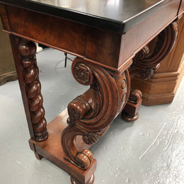 Antique French Flame Mahogany Console Table