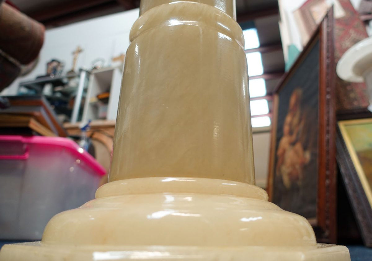 Large Vintage Italian Alabaster Pedestal