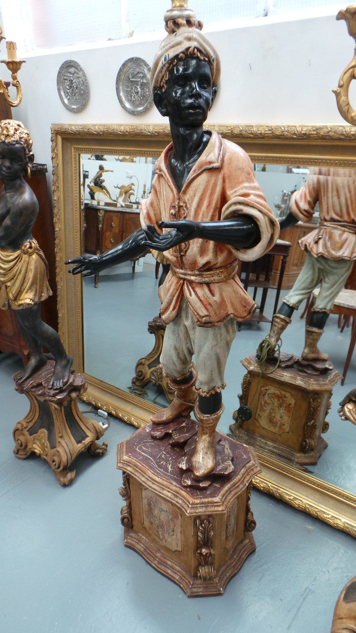 Striking 19th Century Antique Blackamoor Floor Lamp