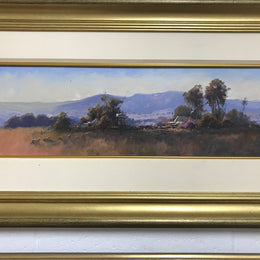 Beautiful oil on board landscape by English born  (Richard Chamerski) born in 1951 and began painting full time in 1978. He paints Traditional Impressionist landscapes and seascapes, and his work is represented throughout Australia. Painting measurements without frame is height 20 cm length 72 cm