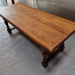 Fabulous Rustic French Oak coffee table with two drawers. It is in good original detailed condition.