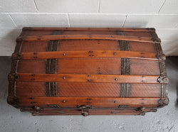 Late Victorian Saratoga Dome Top Travelling Trunk | Antique & Vintage | Moonee Ponds Antiques | Australia Wide Delivery