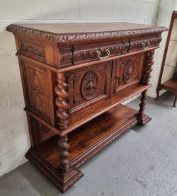 Henry II Style Nicely Carved French Oak Server | Antique & Vintage | Moonee Ponds Antiques | Australia Wide Delivery