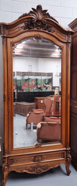 Single Door Walnut Louis XV Style Armoire | Antique & Vintage | Moonee Ponds Antiques | Australia Wide Delivery