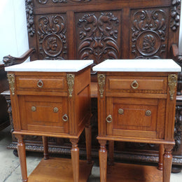 Pair of French Oak Bedside Cabinets-8