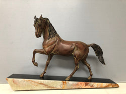 French Art Deco Horse Statue On Marble Base | Antique & Vintage | Moonee Ponds Antiques | Australia Wide Delivery