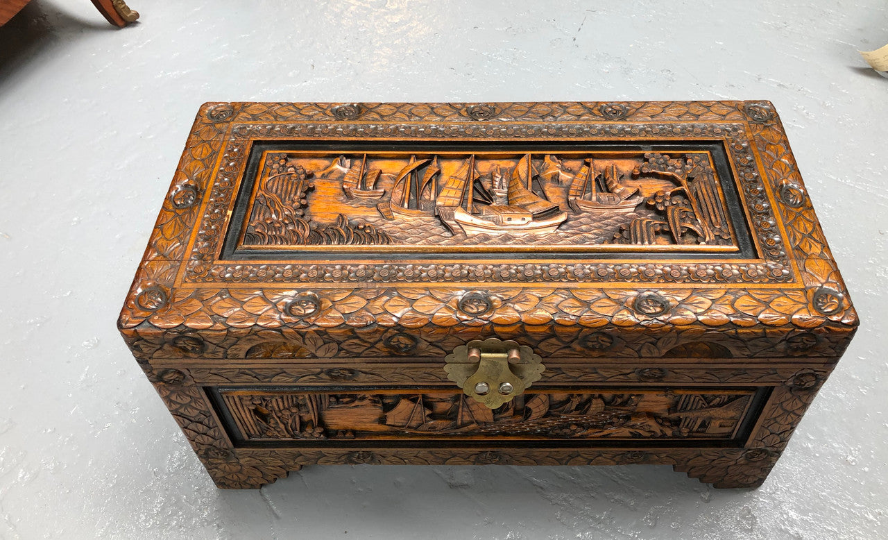 Petite Carved Camphor Chest