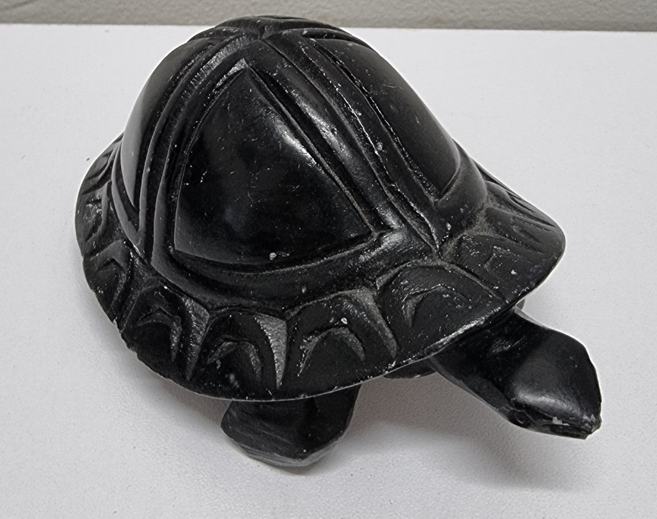 Vintage Hand Carved Zimbabwe Hard Stone Turtle